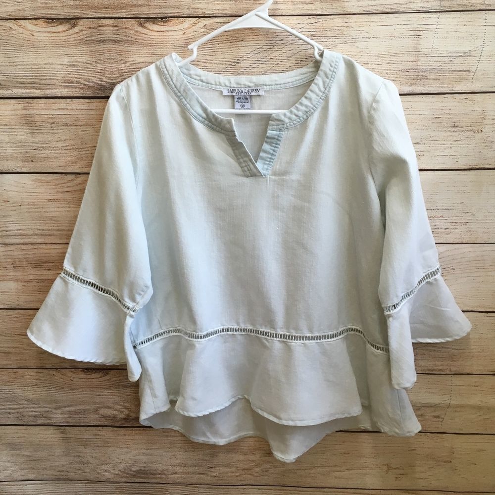‎SABRINA LAUREN TOP IN PALE BLUE